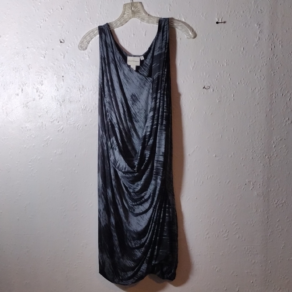 Pure DKNY,SizeS,Elegant Black and Gray Midi Dress